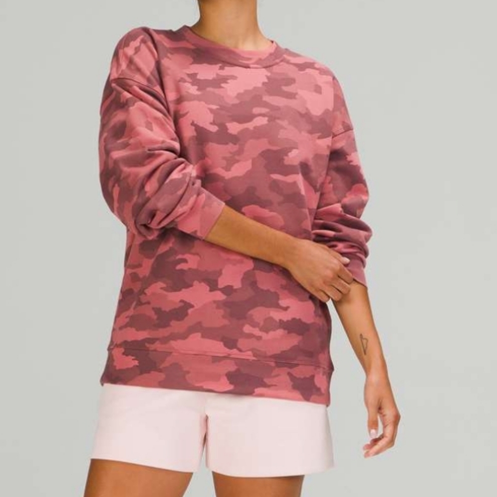 Lululemon perfectly oversized crew sweatshirt camo print womens sz 4